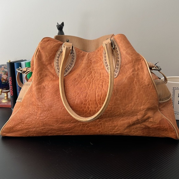 Vintage FENDI Du Jour tan  Leather Shoulder Bag - Picture 2 of 14